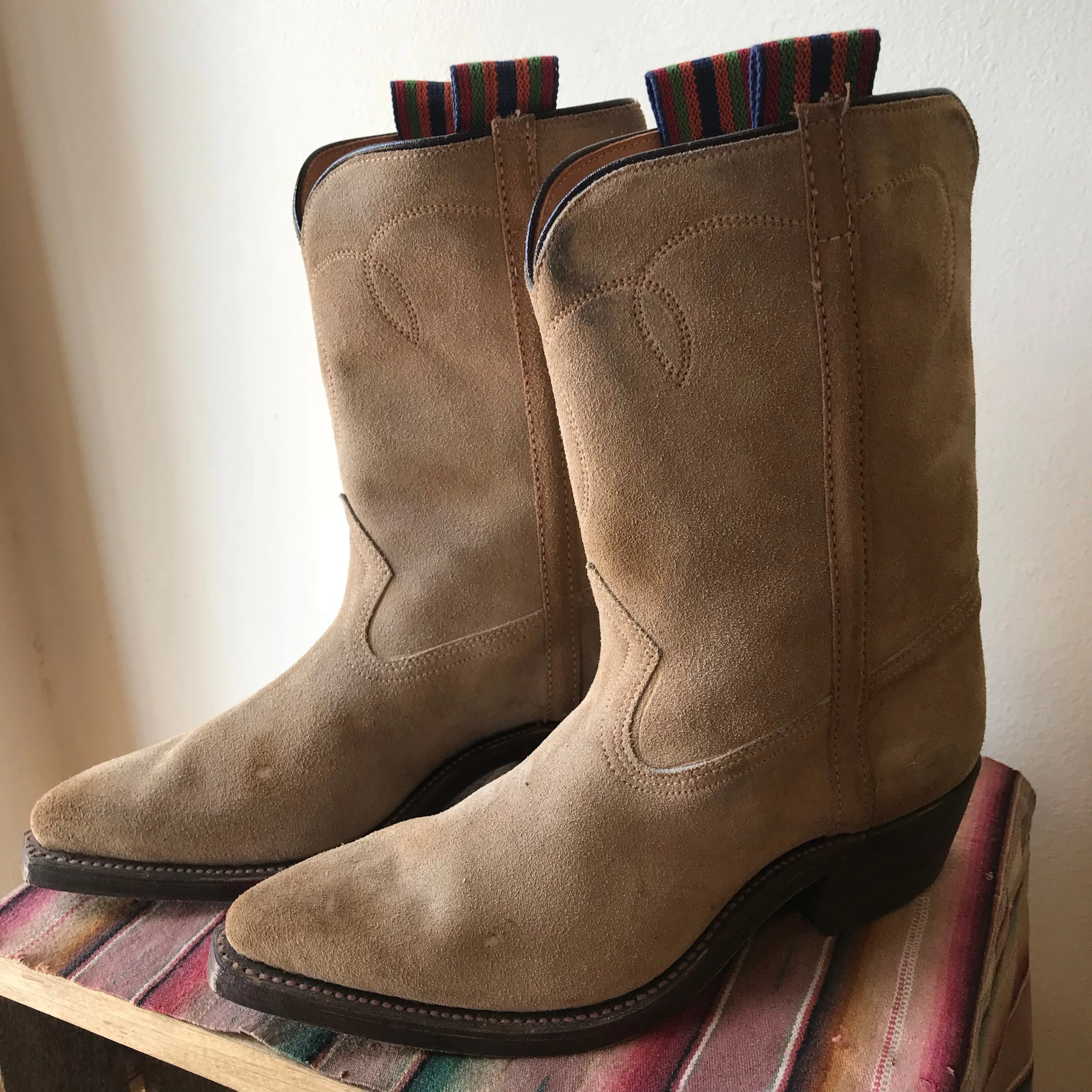 1950s NOS Suede Cowboy Boots women's 5