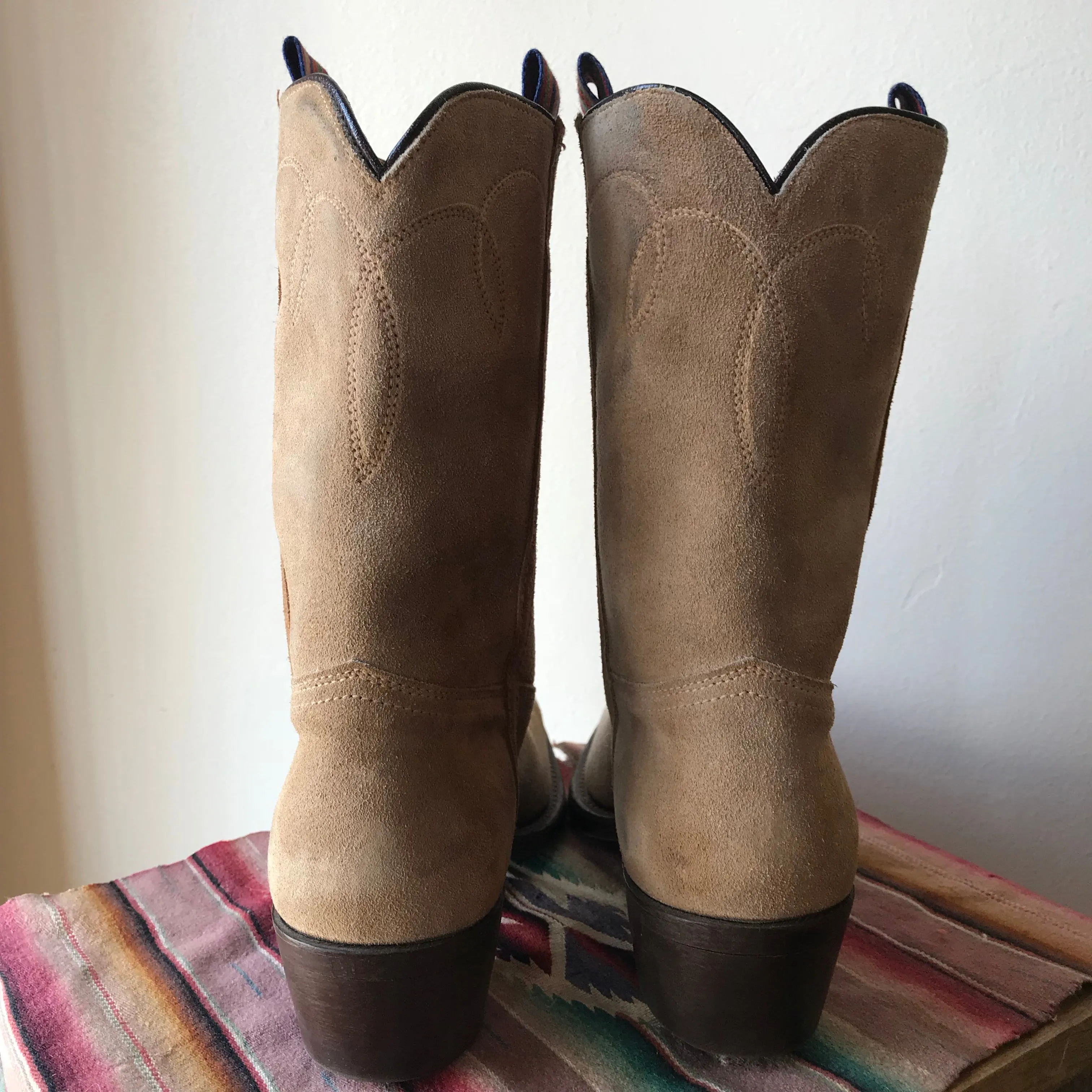 1950s NOS Suede Cowboy Boots women's 5