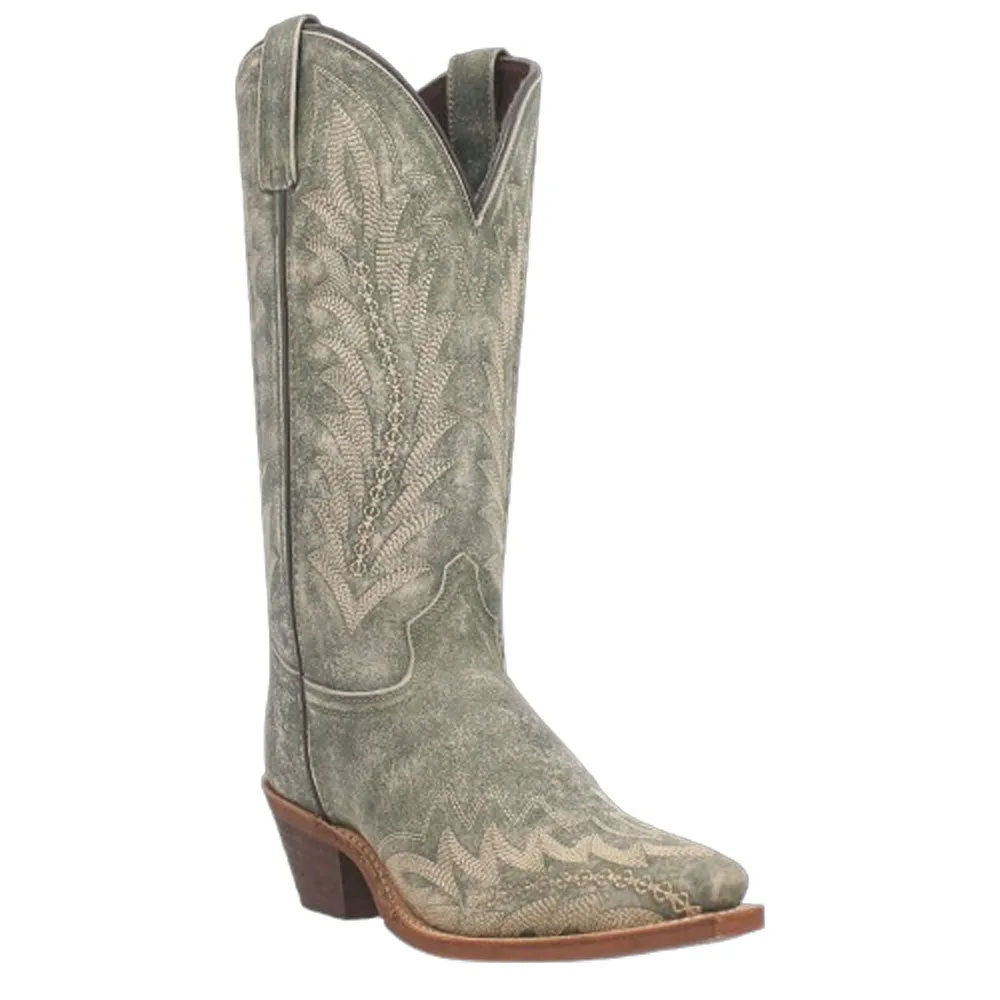 52159 Laredo Ladies EmmyLee Fancy Stitch Cowboy Boot - Green