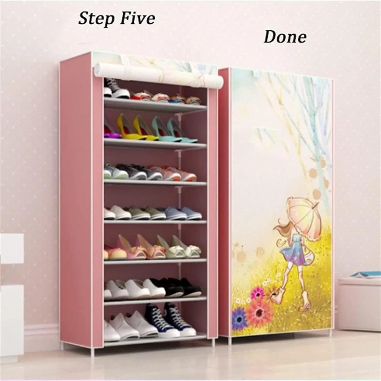 8 Layer Printed Shoe Rack