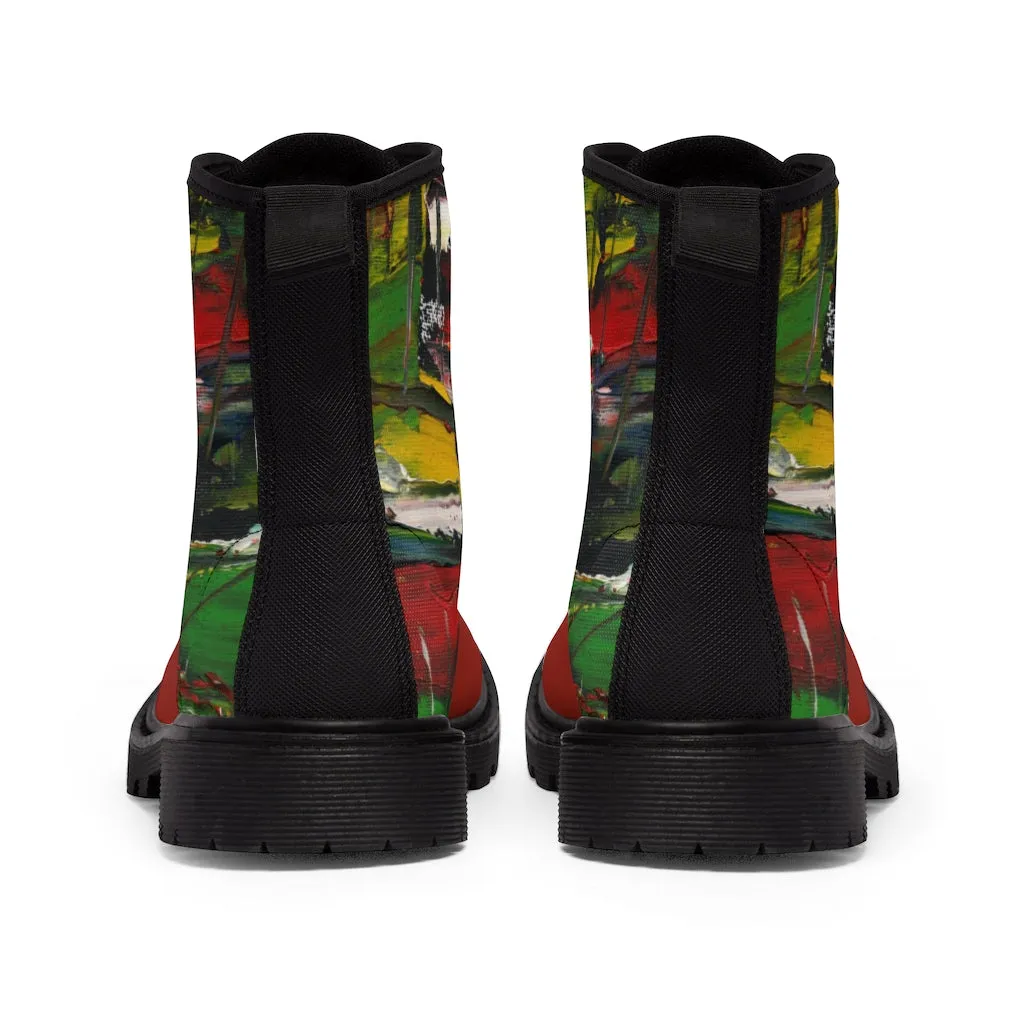 Abstract Future Men's Canvas Boots