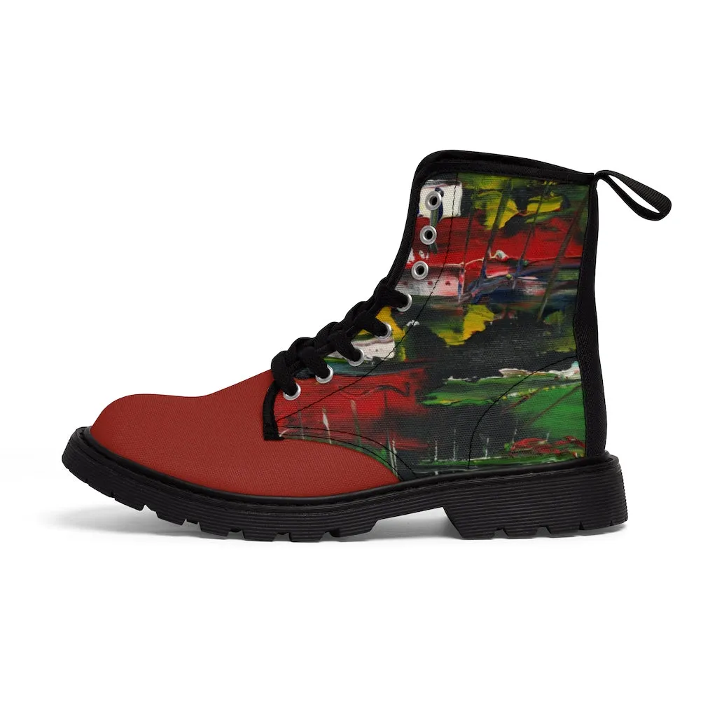 Abstract Future Men's Canvas Boots