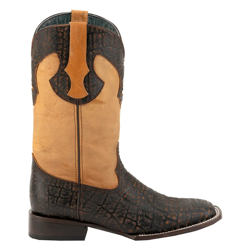 Acero Elephant Print Embossed Square Toe Cowboy Boots