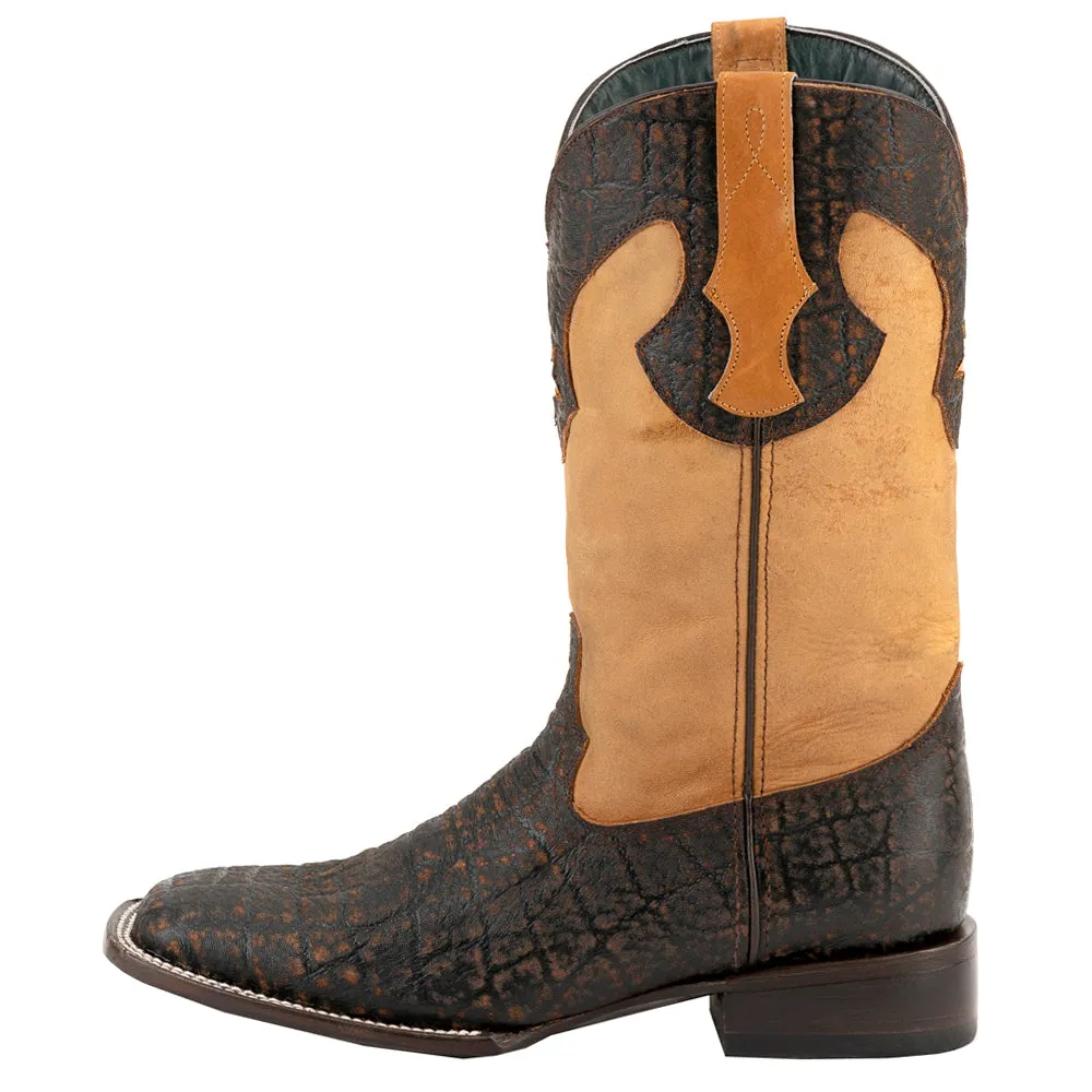 Acero Elephant Print Embossed Square Toe Cowboy Boots