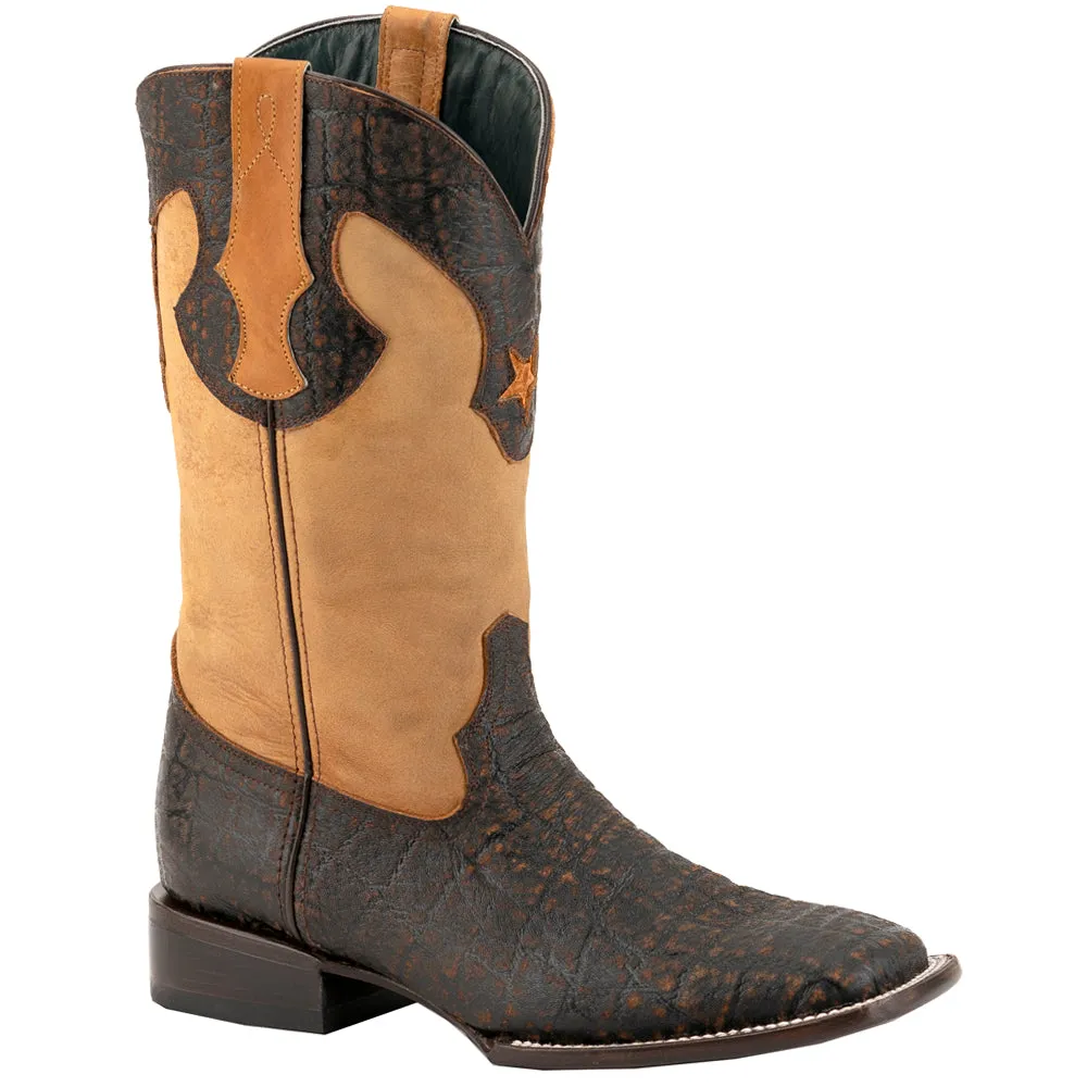 Acero Elephant Print Embossed Square Toe Cowboy Boots