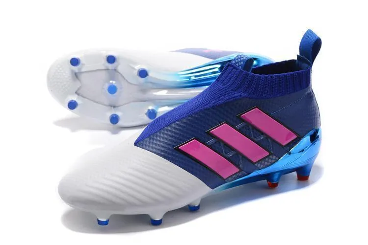 Adidas Ace 17  Purecontrol FG Soccer Cleats Blue White Pink