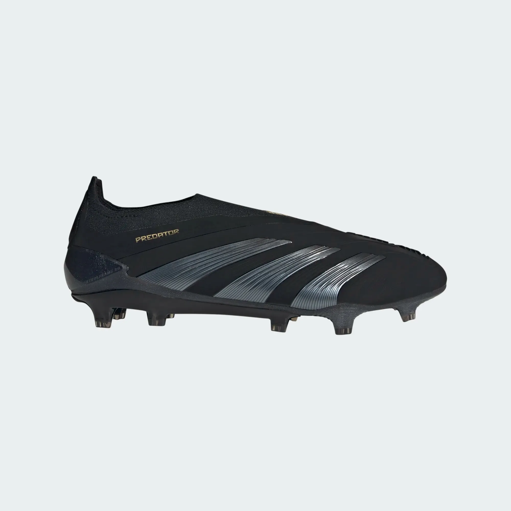 adidas Predator Elite Laceless FG Firm Ground Soccer Cleat - Core Black/Carbon/Gold Metallic