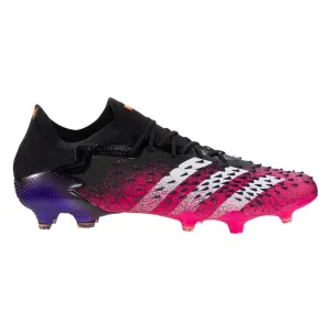 adidas Predator Freak .1 Low-Cut FG Firm Ground Soccer Cleat - Core Black/Cloud White/Shock Pink