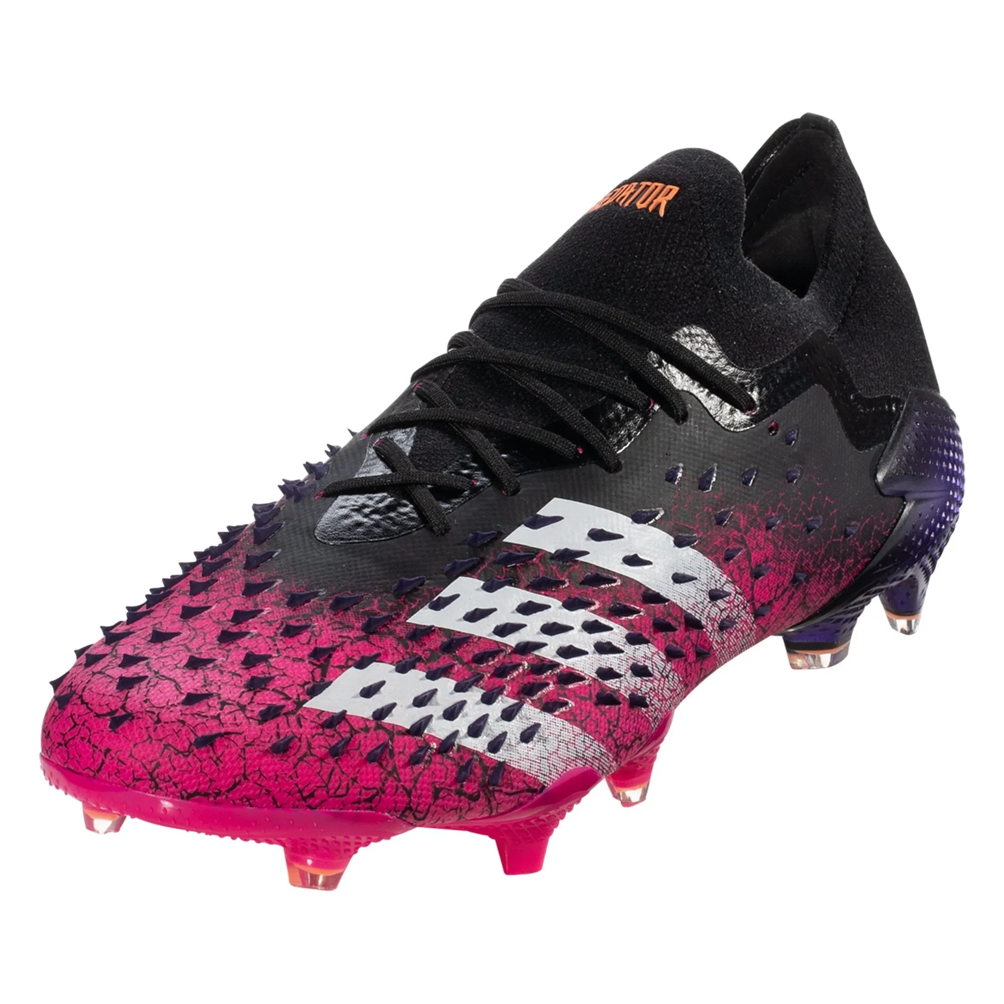 adidas Predator Freak .1 Low-Cut FG Firm Ground Soccer Cleat - Core Black/Cloud White/Shock Pink