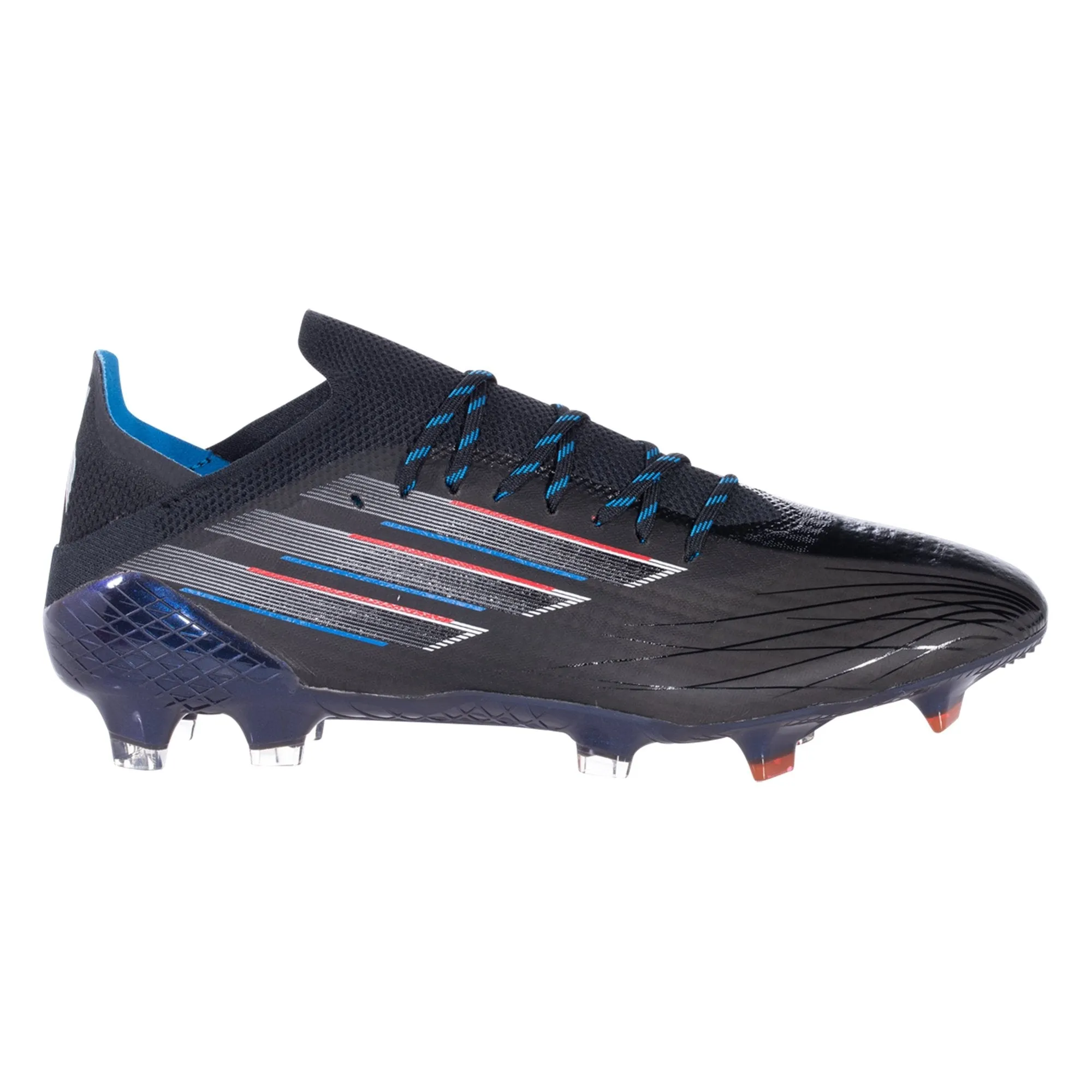 adidas X Speedflow.1 FG Firm Ground Soccer Cleat: Core Black/White/Vivid Red