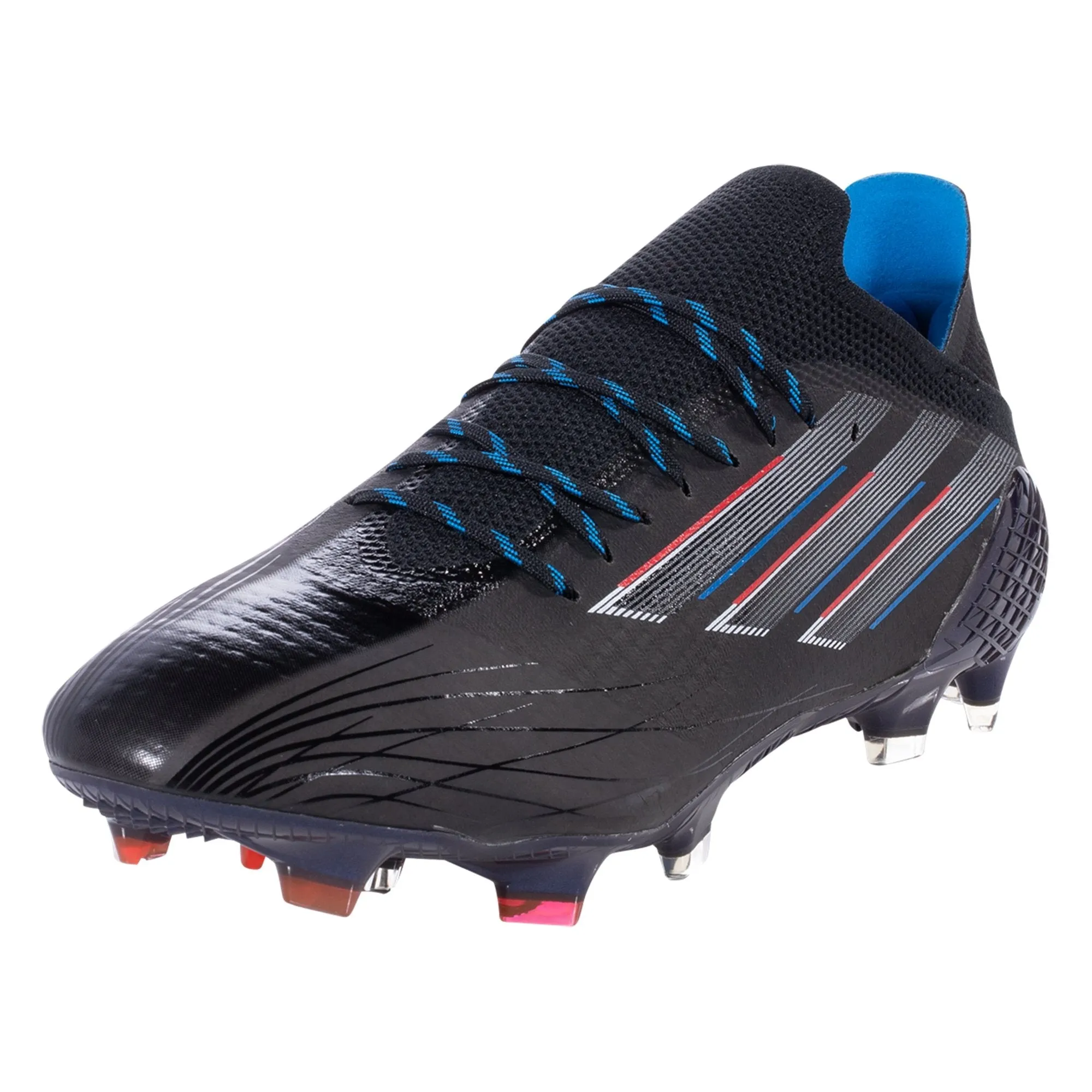 adidas X Speedflow.1 FG Firm Ground Soccer Cleat: Core Black/White/Vivid Red