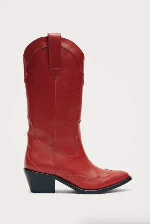 ALOHAS | Liberty Leather Boots - Red