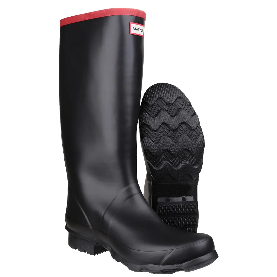 Argyll Full Knee Wellington Boots - Black by Hunter