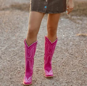 Ariat® Women's "Casanova" Western Boots - Haute Pink Suede