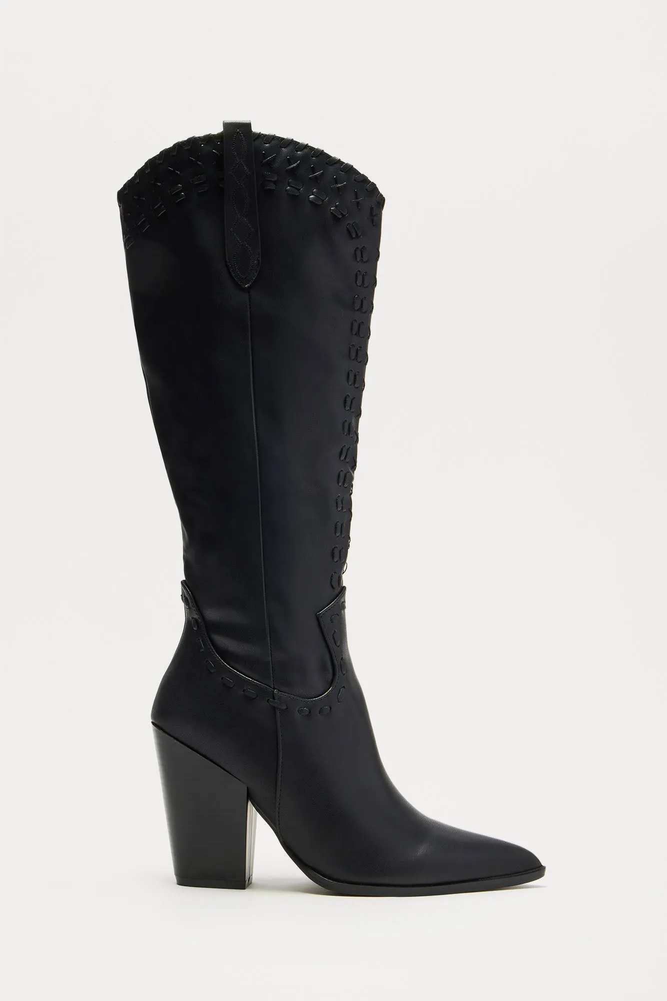 Austin Knee High Cowboy Boots - Black