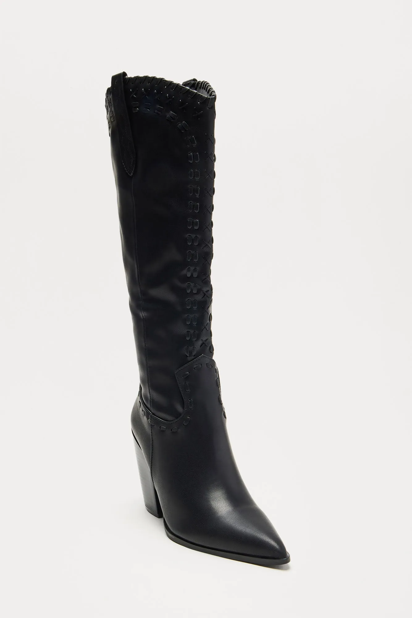 Austin Knee High Cowboy Boots - Black