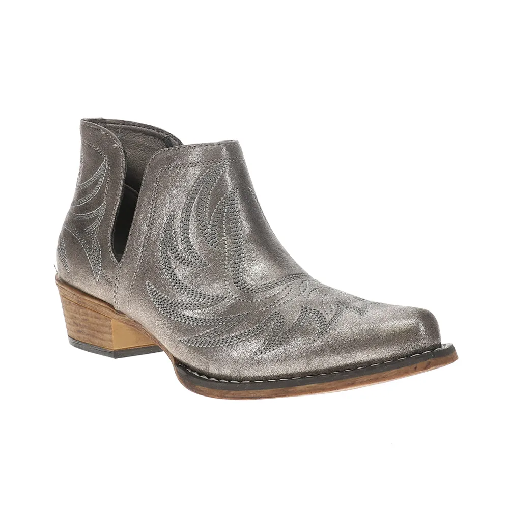 Ava Metallic Embroidered Snip Toe Cowboy Booties