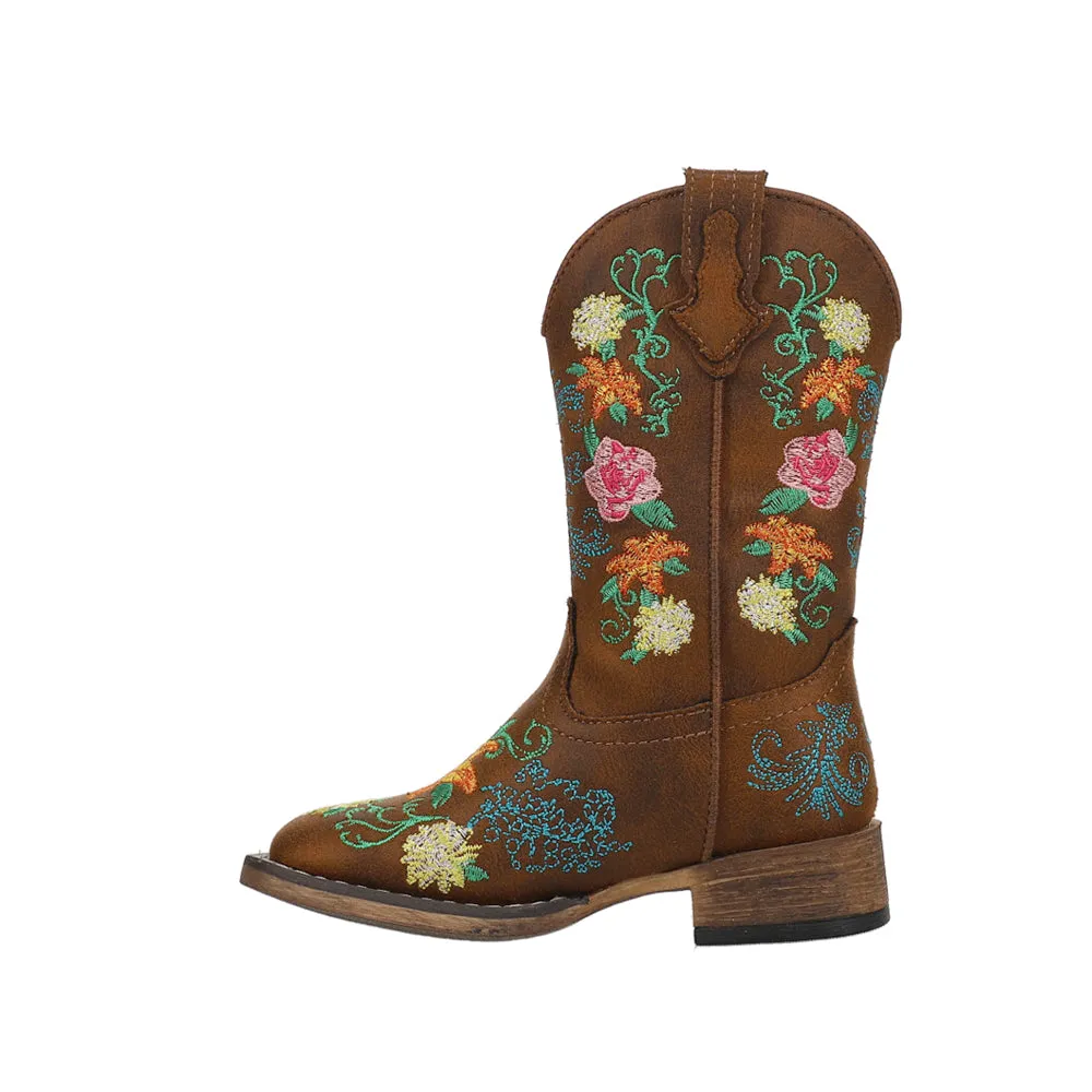 Bailey Floral Square Toe Cowboy Boots (Little Kid-Big Kid)