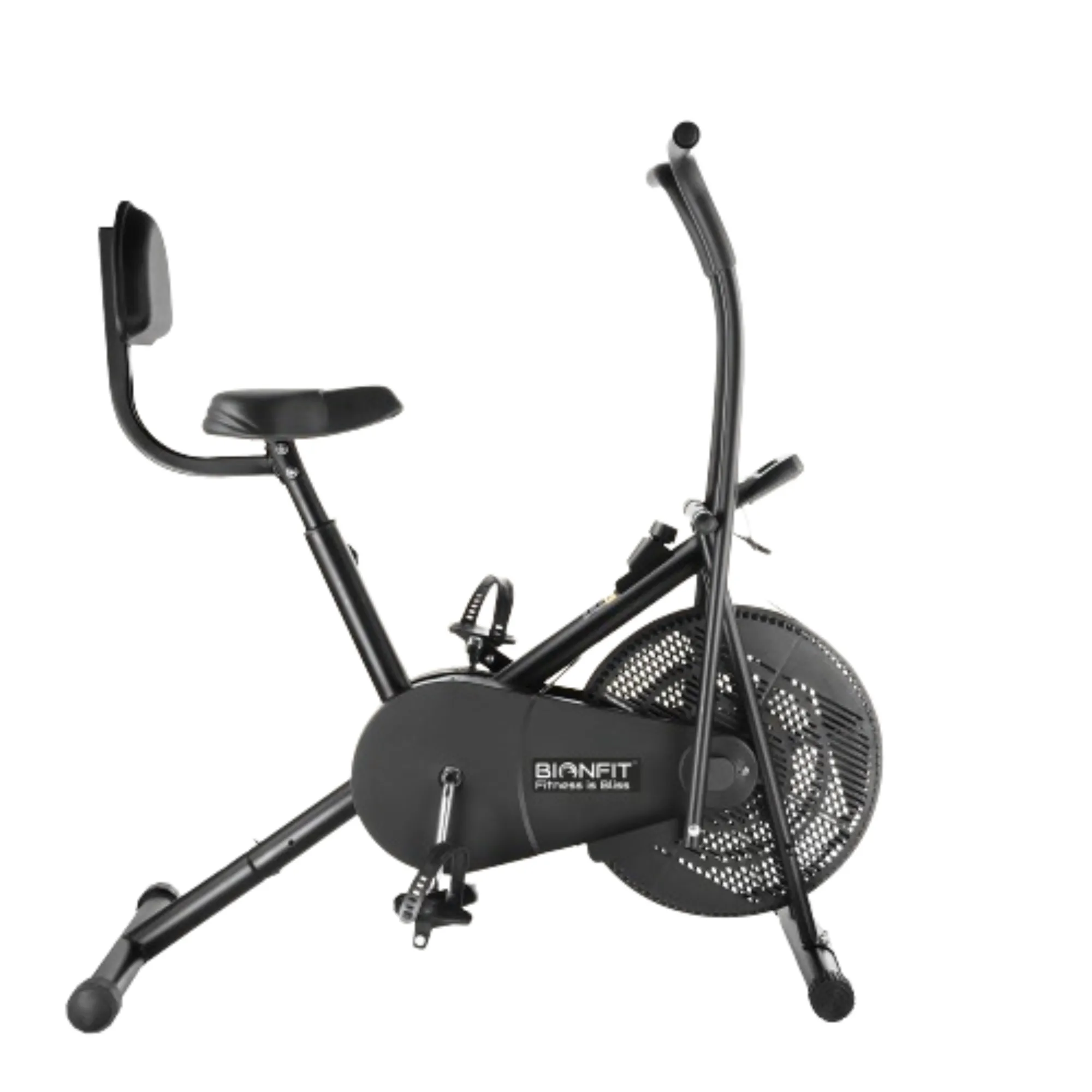 Bionfit ON02M 100kg Weight Capacity Moving Handle Air Bike with Back Support - Low Impact, Full-Body Workout - 2 Year Warranty