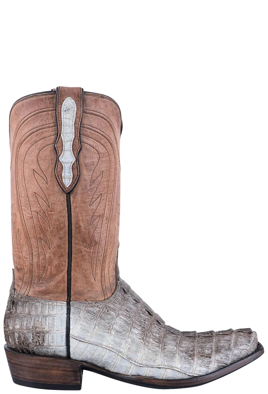 Black Jack Men's Caiman Tail Exclusive Cowboy Boots - Natural