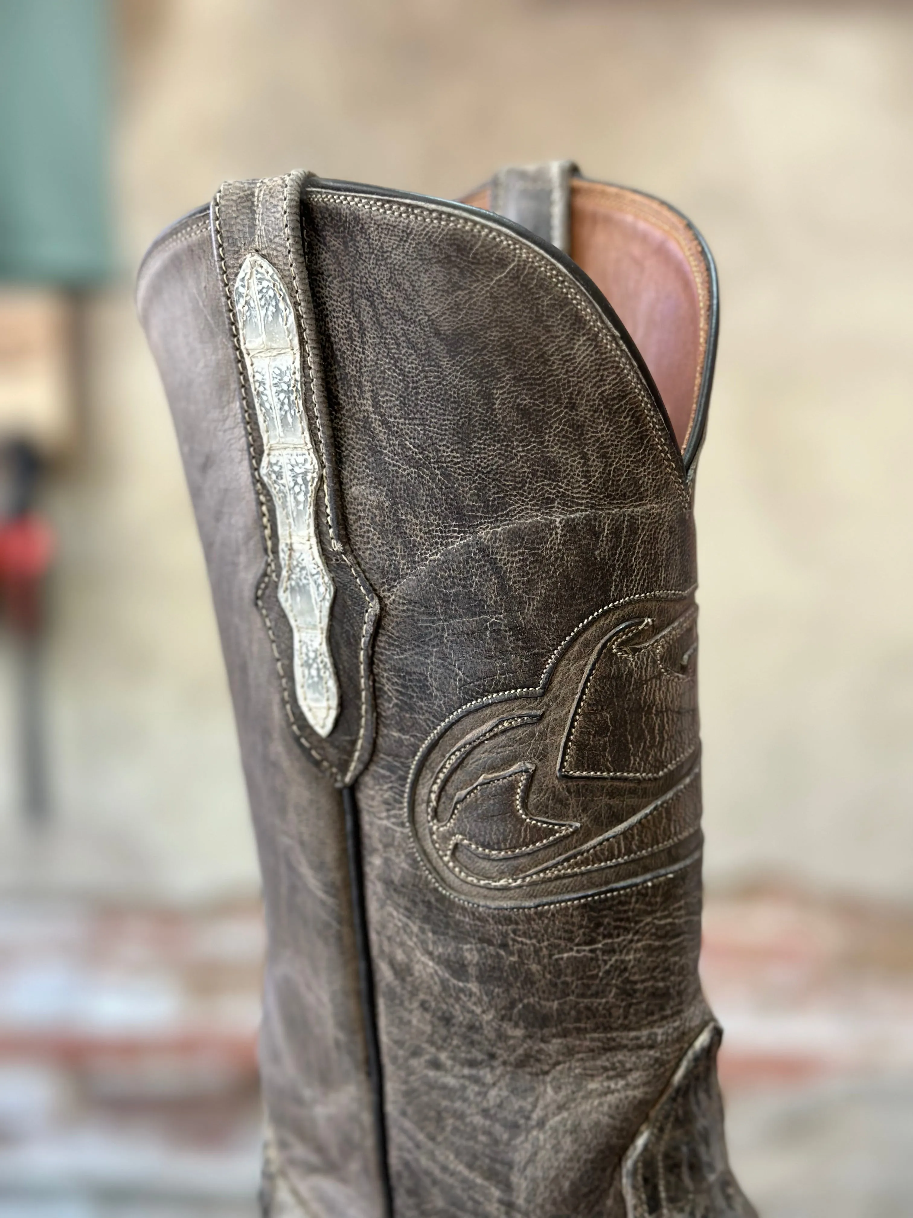 Black Jack Natural Caiman Hornback Boots (BODY-CUT)