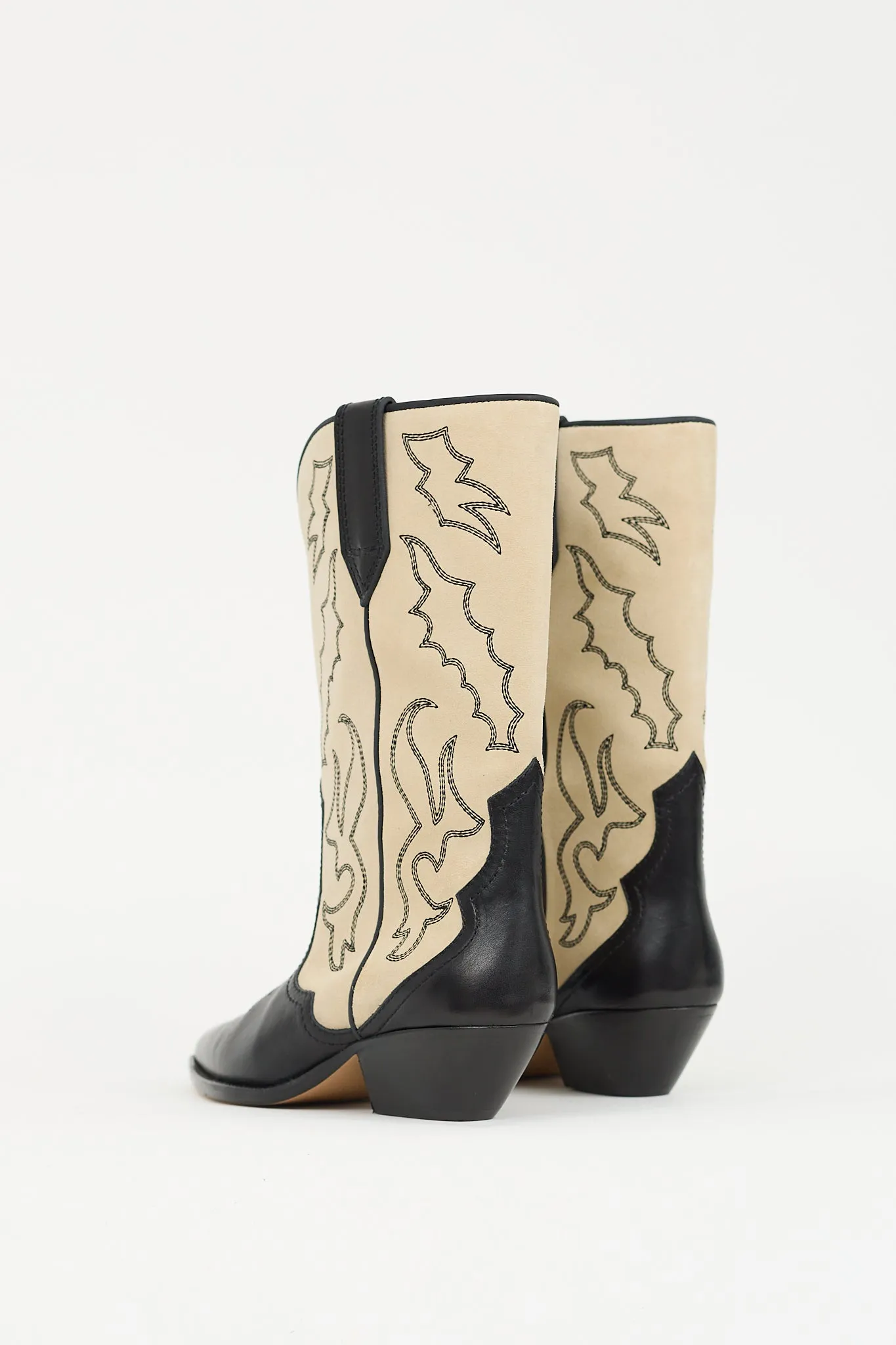 Black Leather & Beige Suede Duerto Cowboy Boot