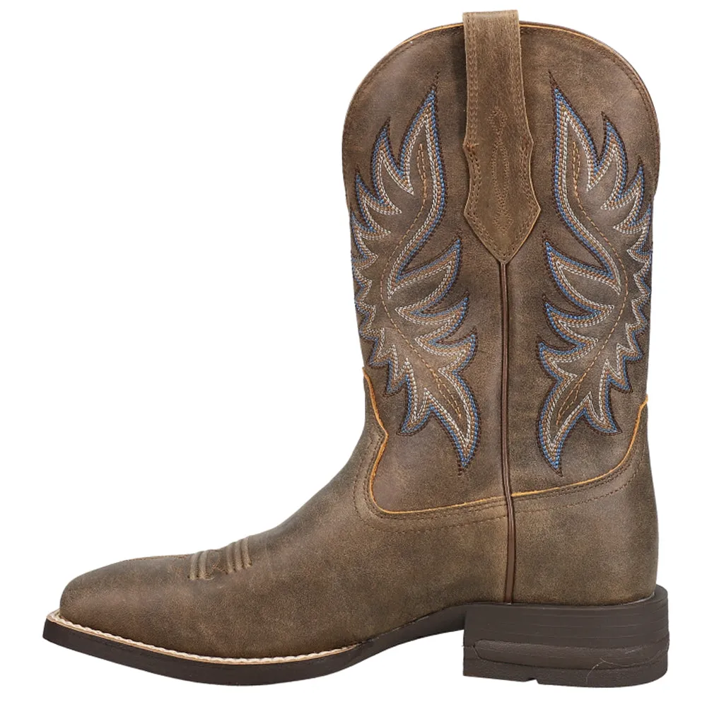 Brander Embroidered Square Toe Cowboy Boots