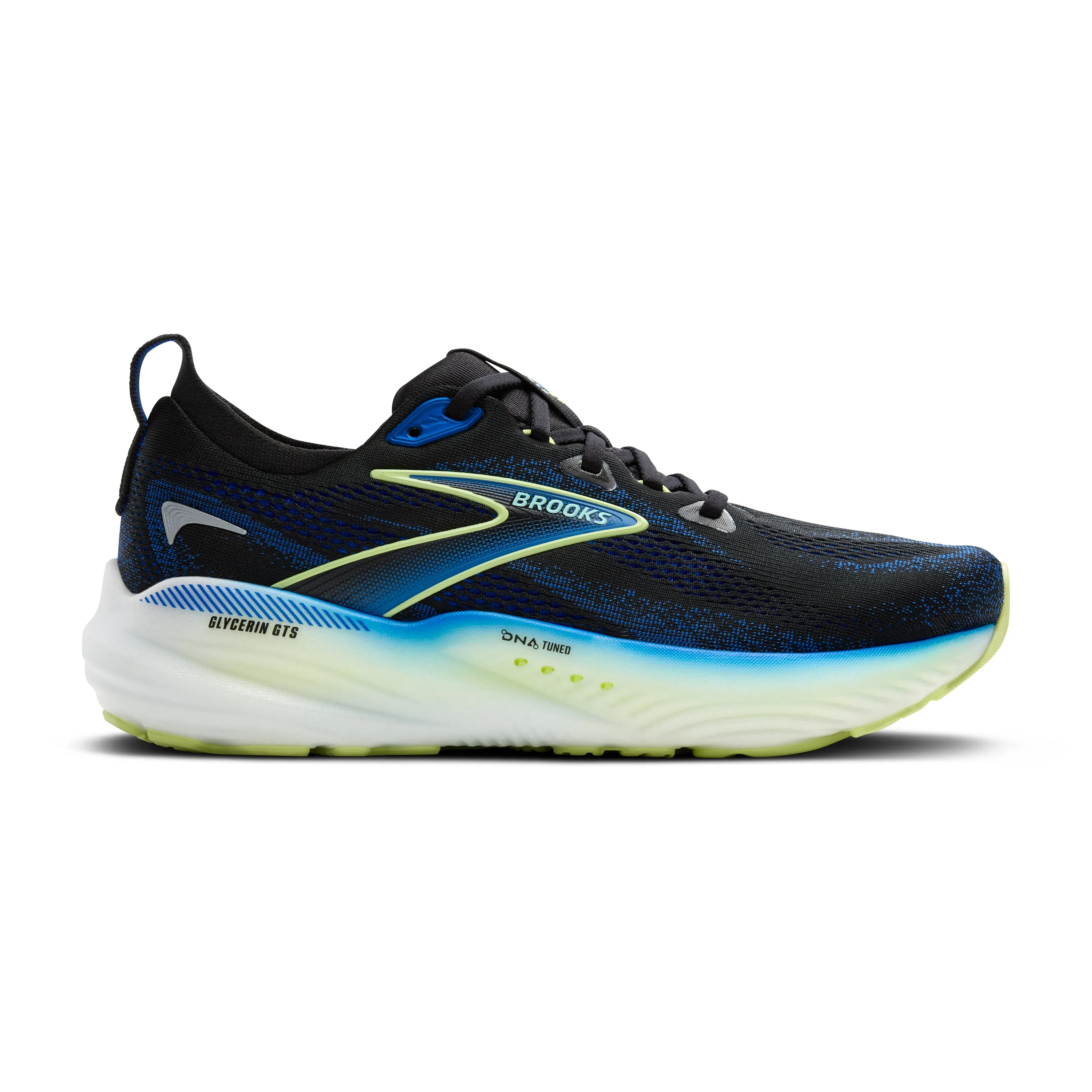 Brooks | Glycerin GTS 22 | Men's | Black/Cobalt/Neo Yellow