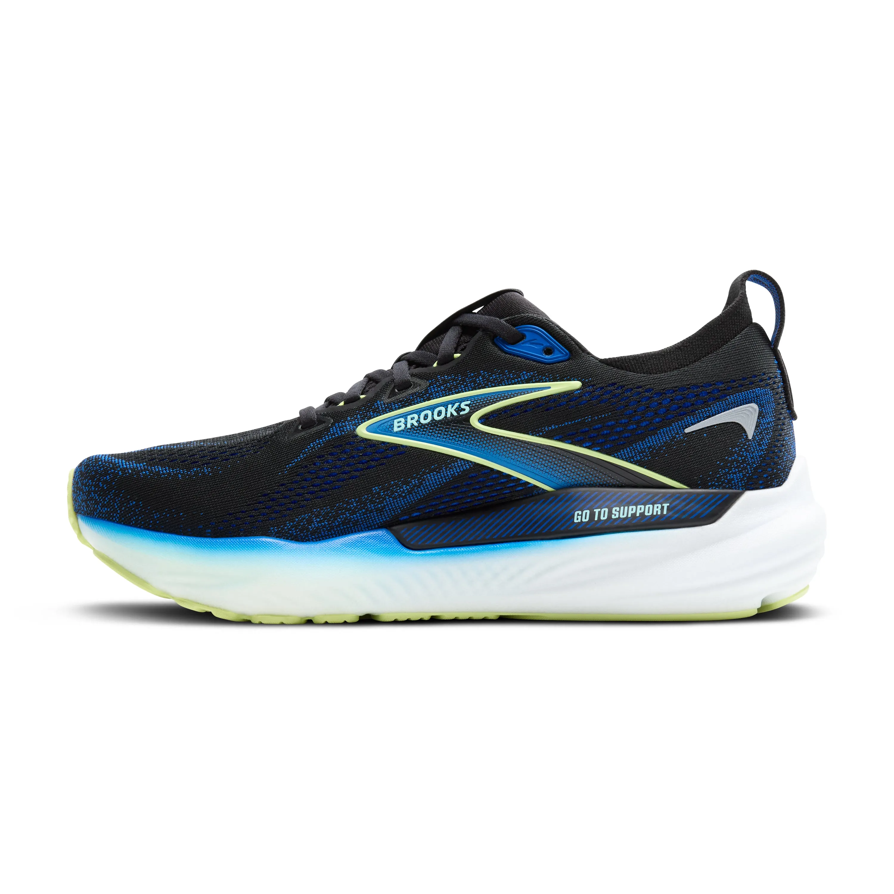 Brooks | Glycerin GTS 22 | Men's | Black/Cobalt/Neo Yellow