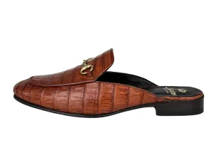 BROWN CROCO MULE