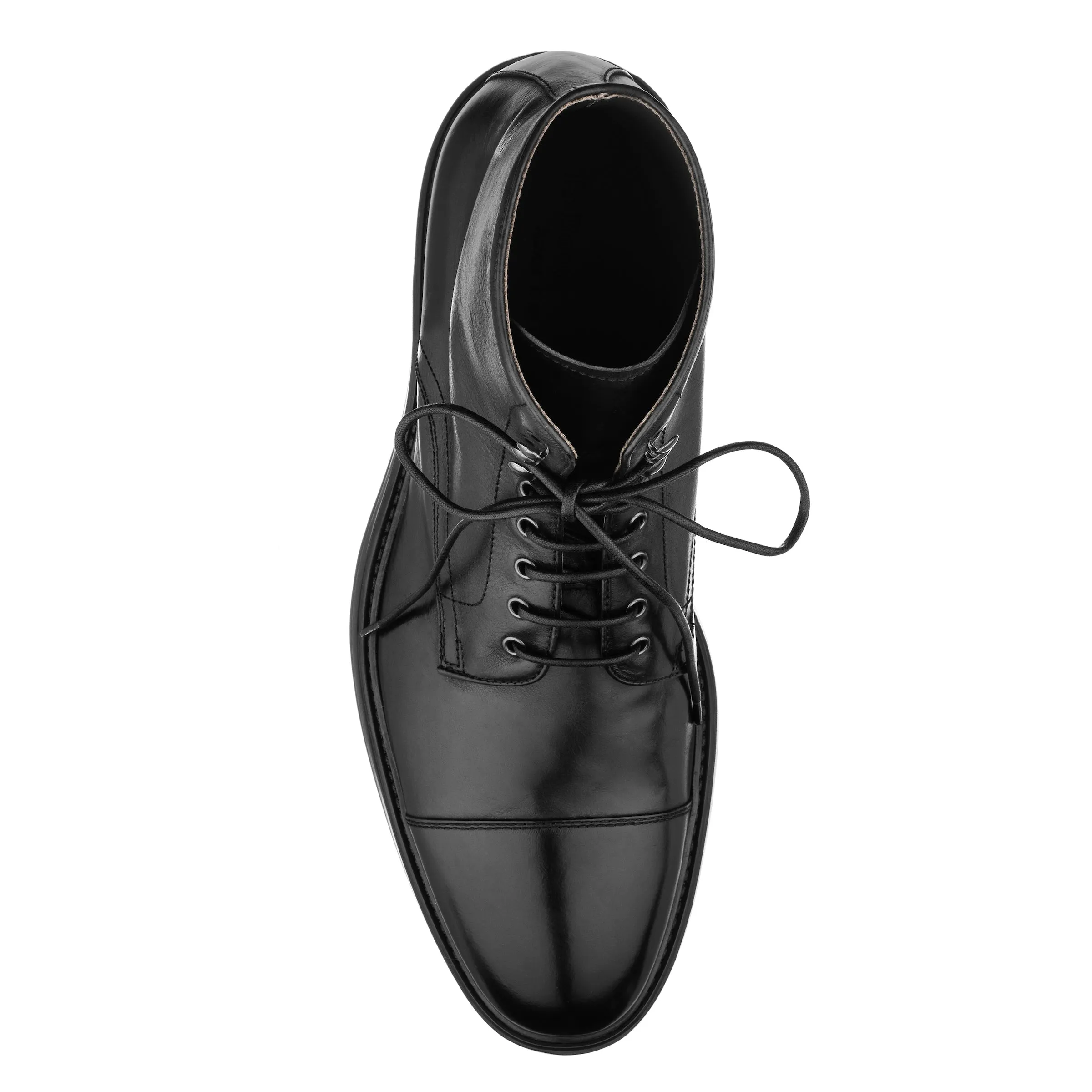 Burkett Black Cap Toe Lace Boot