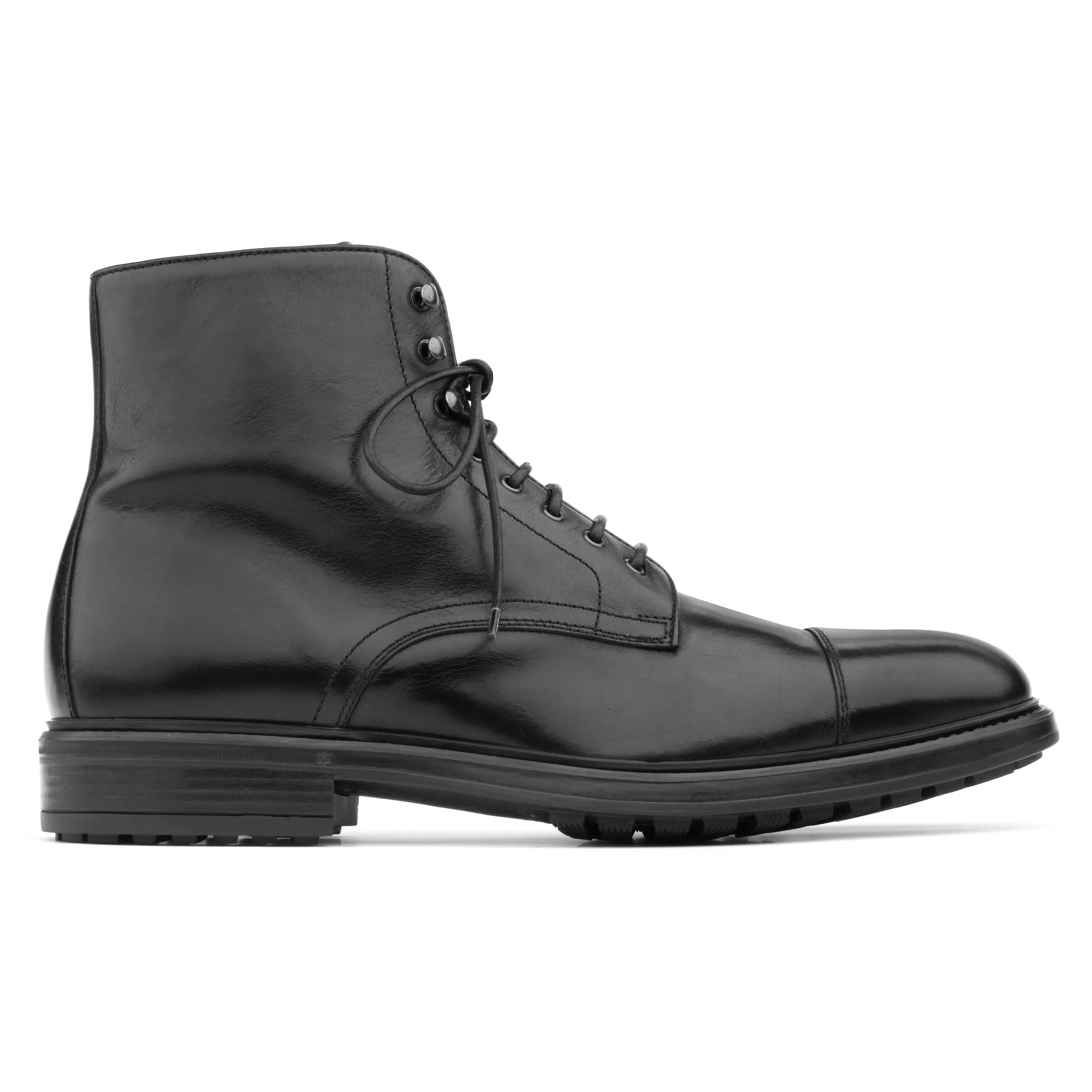 Burkett Black Cap Toe Lace Boot