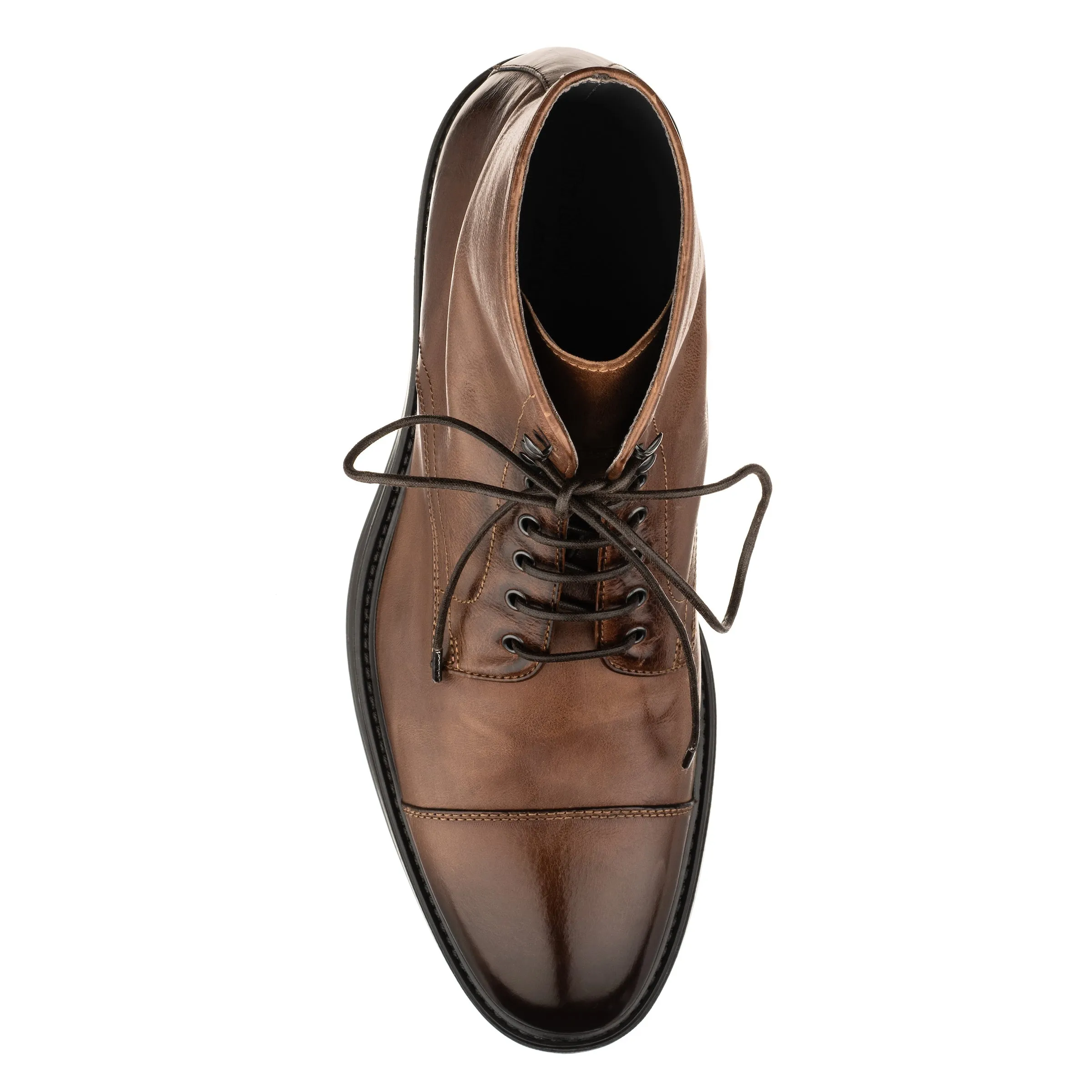 Burkett Cognac Cap Toe Lace Boot