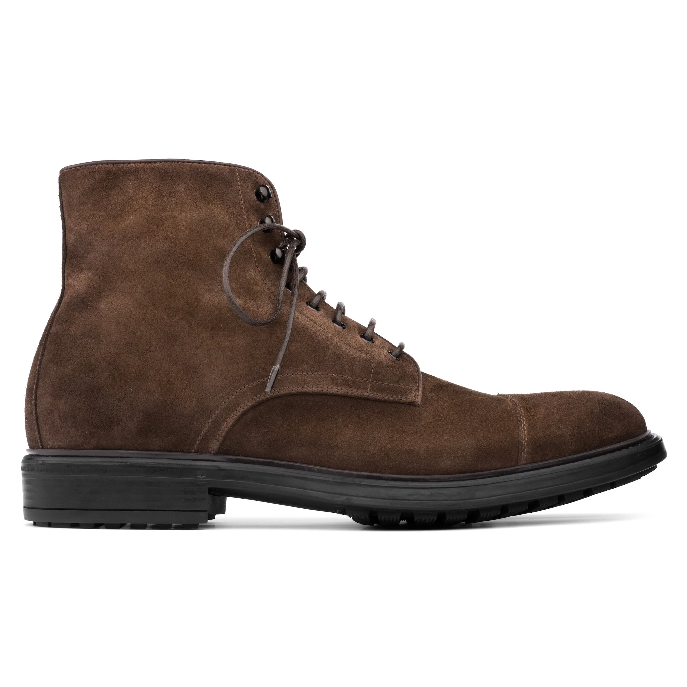 Burkett Medium Brown Suede Cap Toe Boot