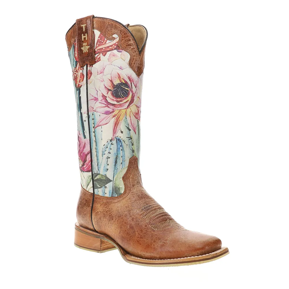 Cactilicious Floral Square Toe Cowboy Boots