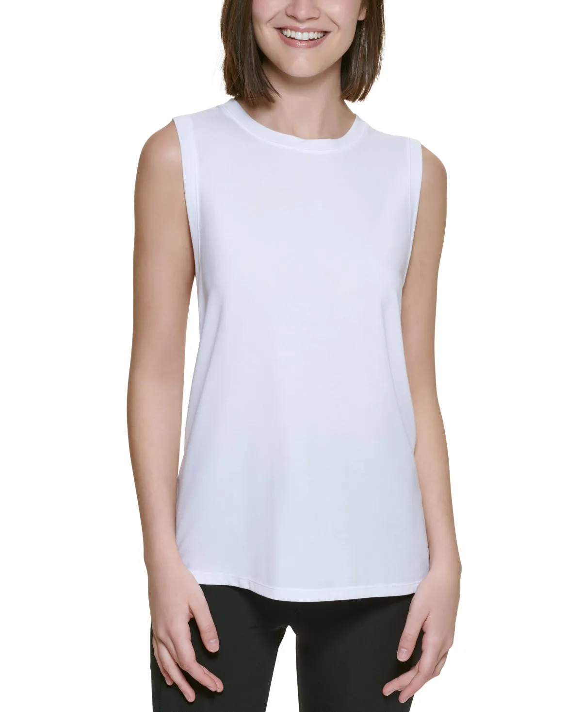 Calvin Klein Women's Dropped Armhole Tank Top White Size Large