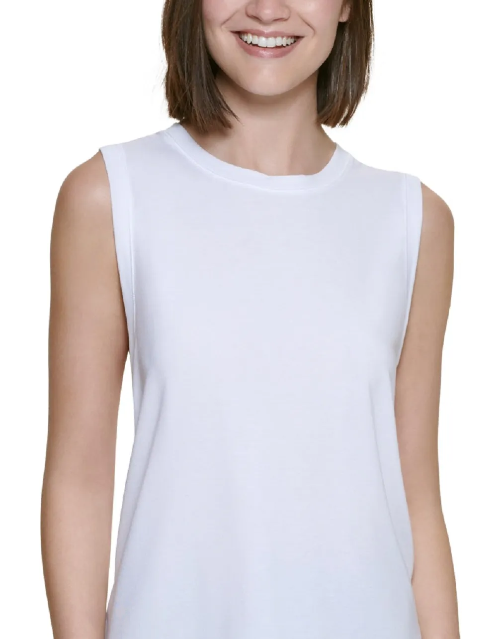 Calvin Klein Women's Dropped Armhole Tank Top White Size X-Small