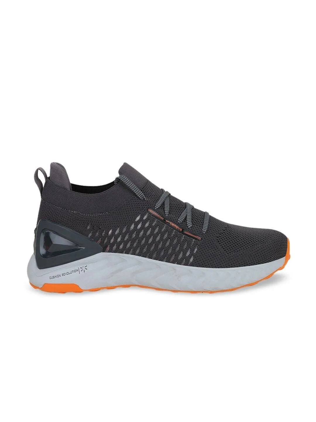 Campus Men Grey & White Street Run Mesh Running Shoes