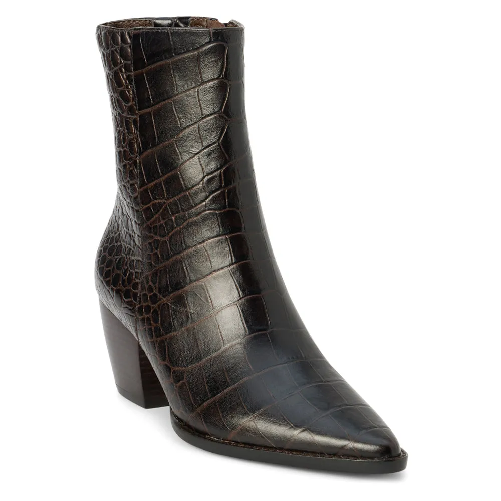 Caty Croc Pointed Toe Western Boots