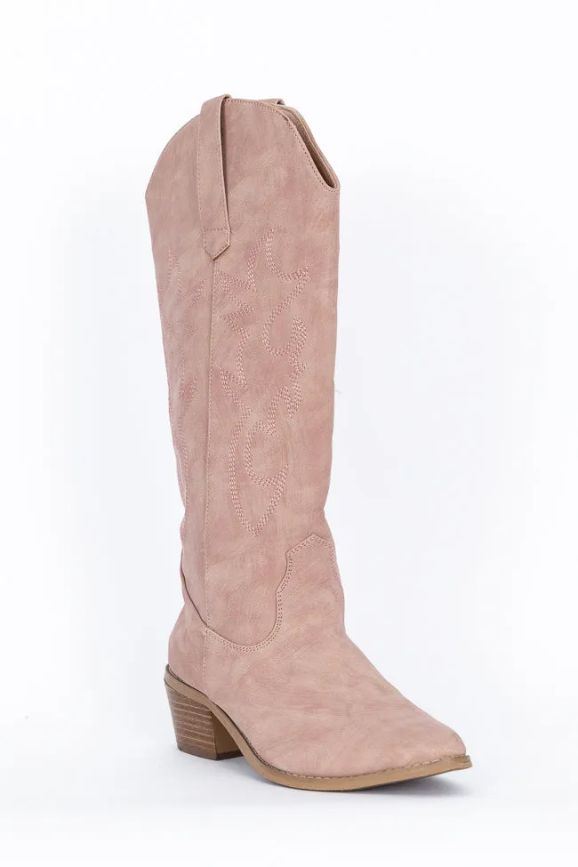 Charlotte Pink Leather Cowboy Boots FINAL SALE