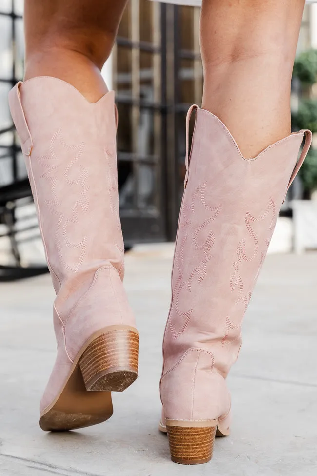 Charlotte Pink Leather Cowboy Boots FINAL SALE