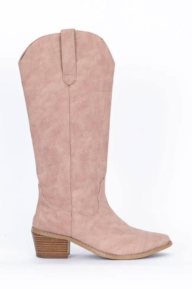 Charlotte Pink Leather Cowboy Boots FINAL SALE