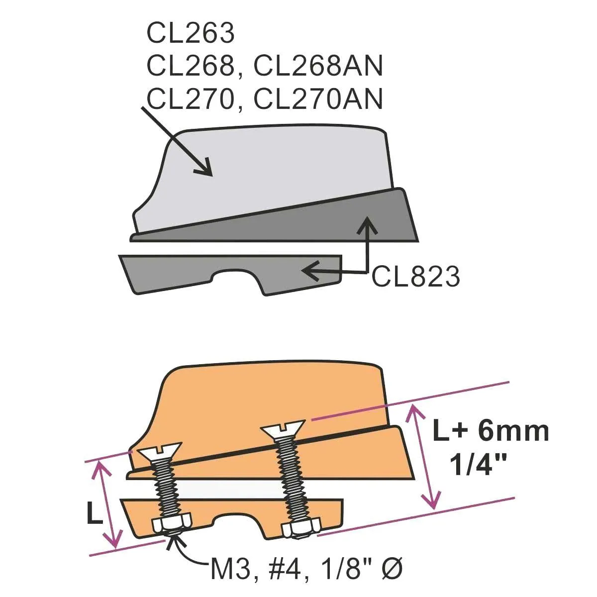 CL823 Tapered Pad for Micros Cleats