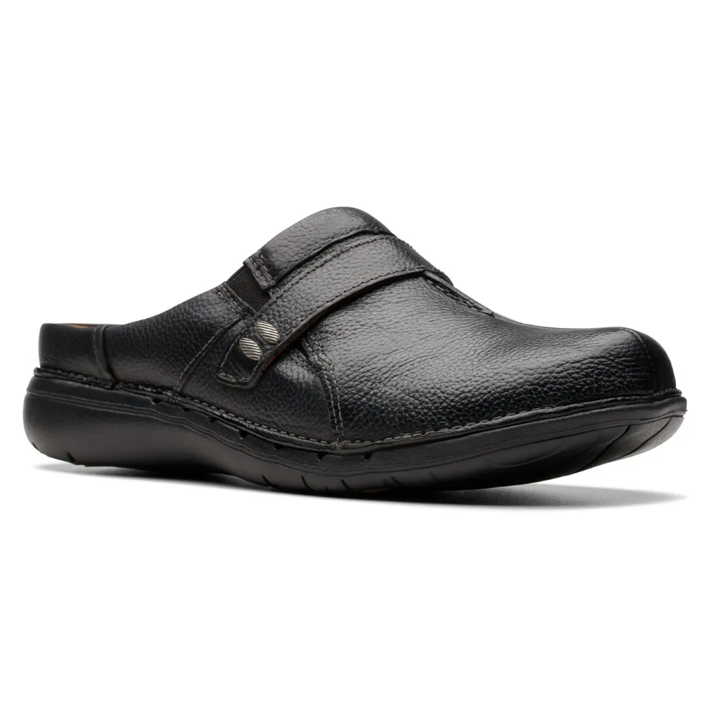 Clarks Un Loop Ease Black Leather Mule (Women's)