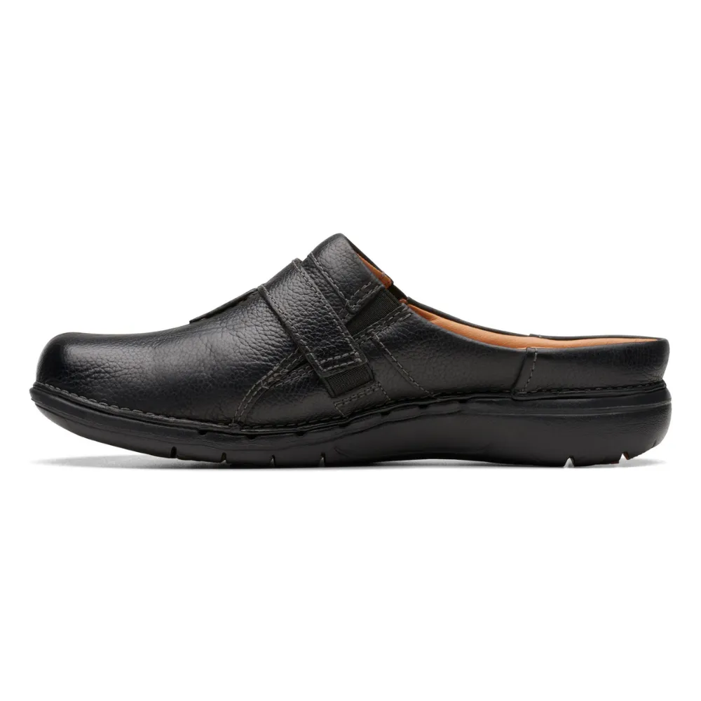 Clarks Un Loop Ease Black Leather Mule (Women's)