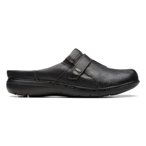 Clarks Un Loop Ease Black Leather Mule (Women's)