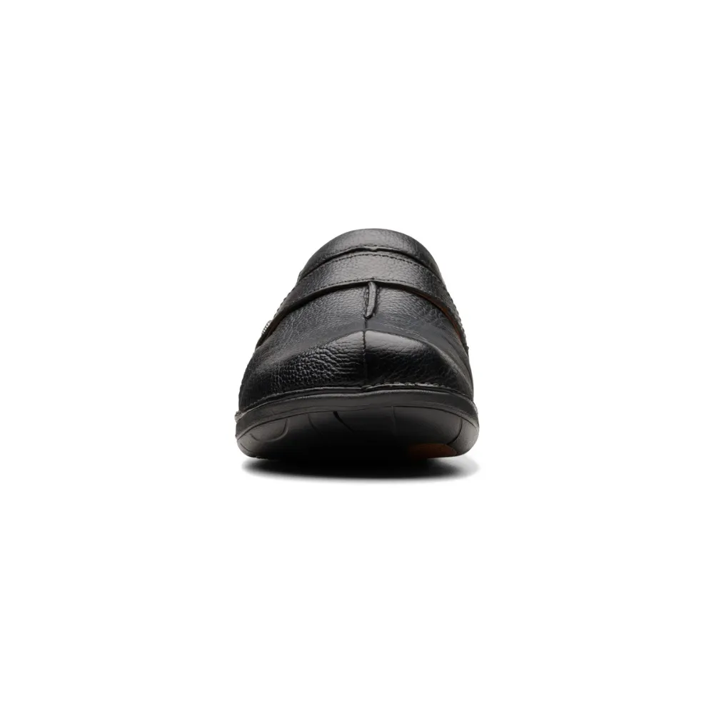 Clarks Un Loop Ease Black Leather Mule (Women's)