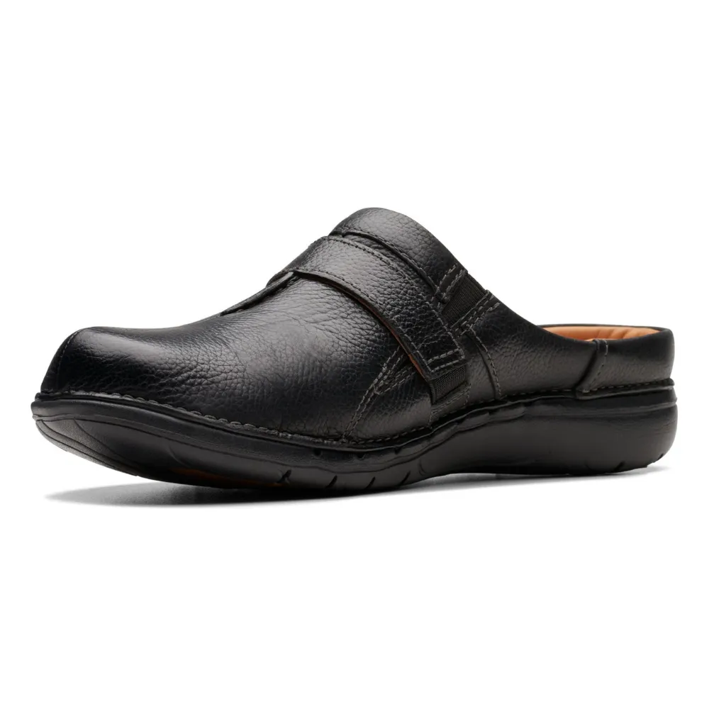 Clarks Un Loop Ease Black Leather Mule (Women's)