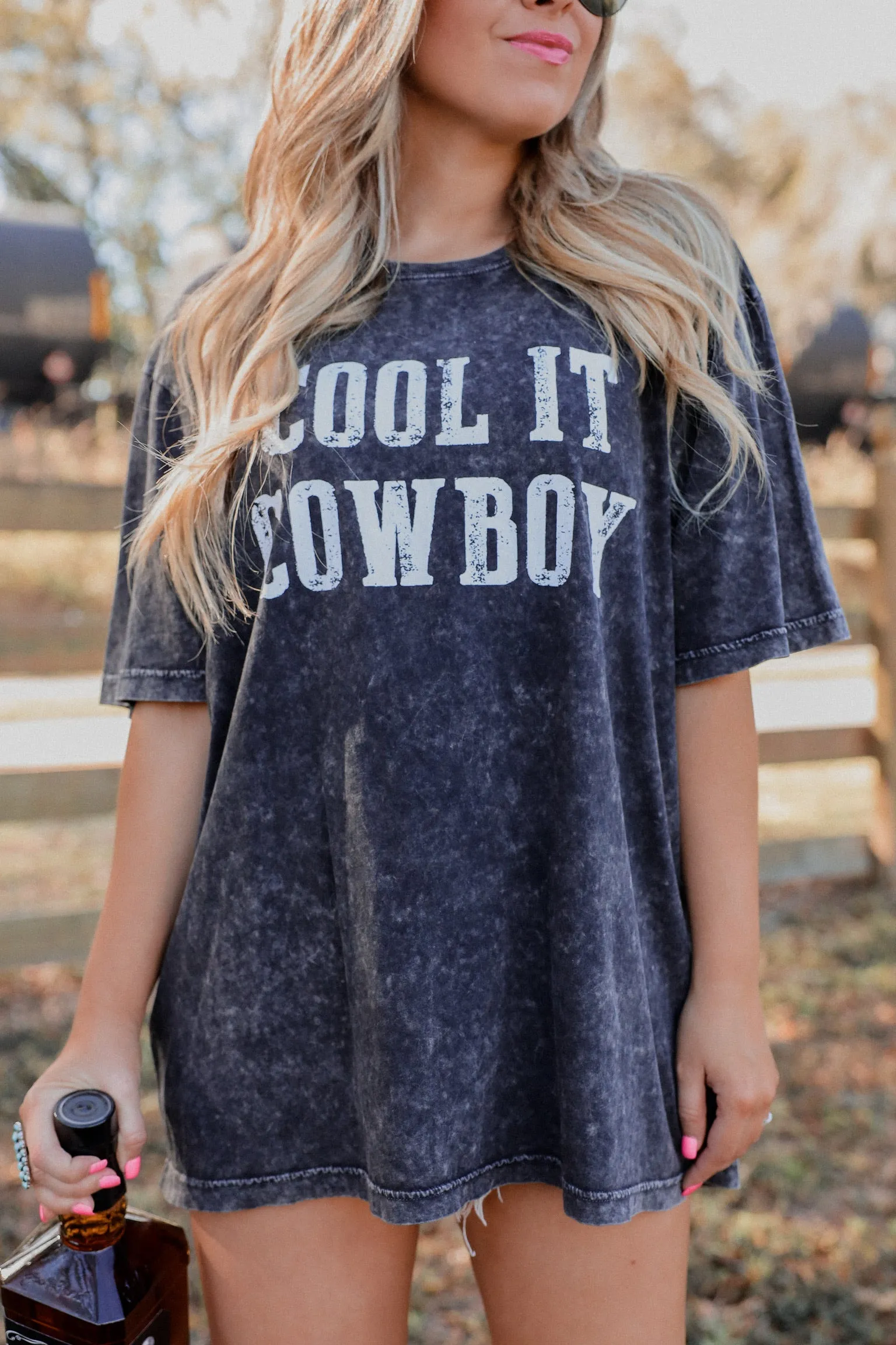 Cool It Cowboy Graphic Tee - Black