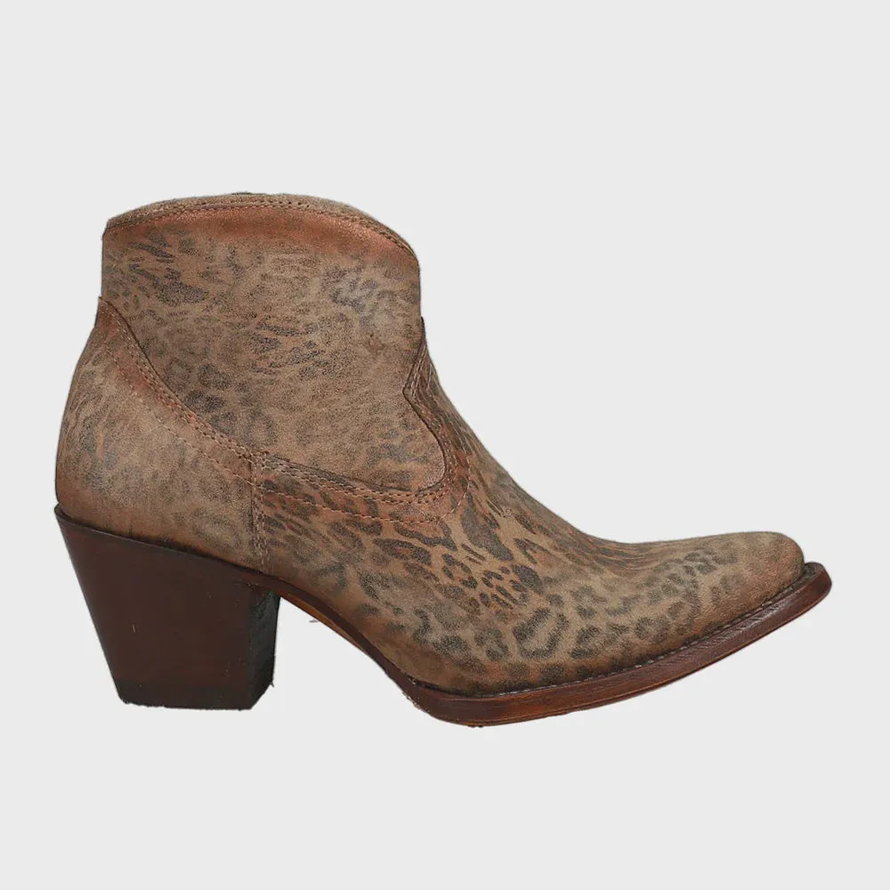 Corral A4468 LD Brown Cheeta Suede Bootie